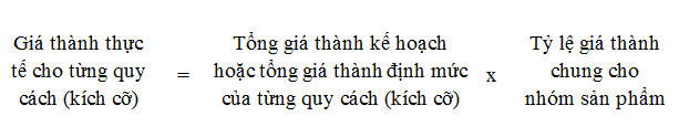 Tính giá thành sản phẩm công ty sản xuất cao su theo phương pháp tỷ lệ 3