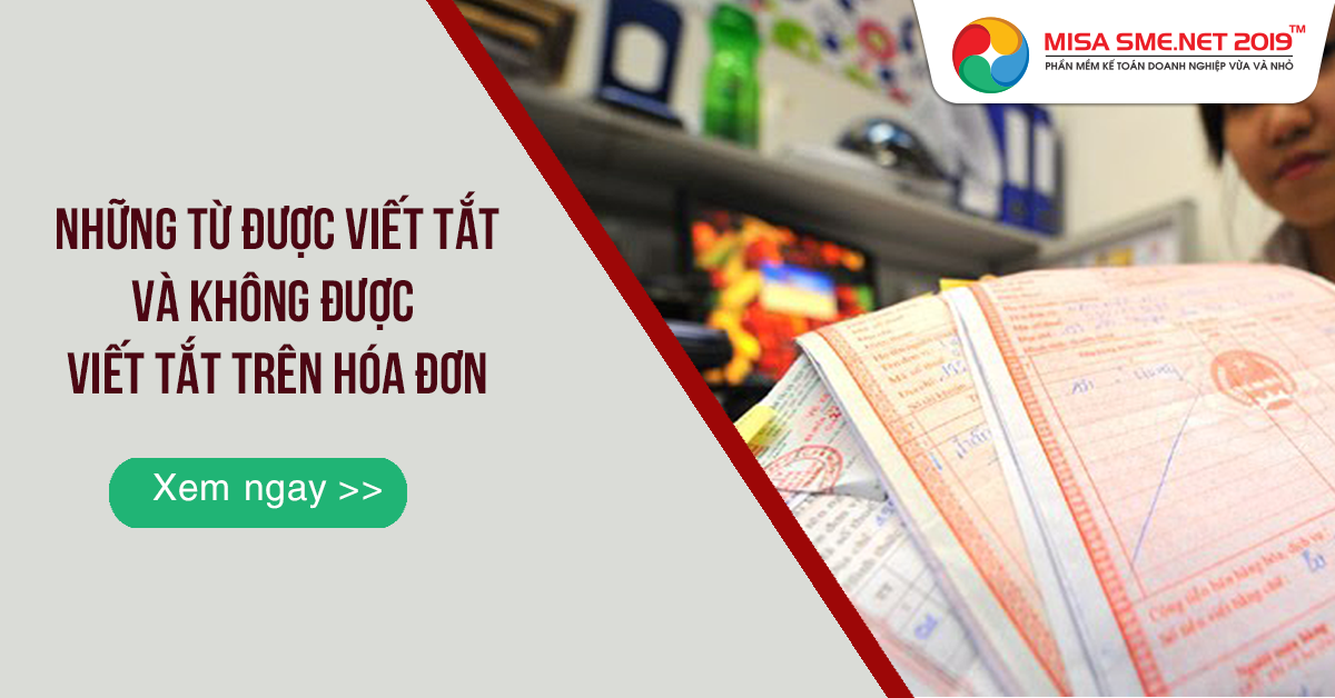 các từ viết tắt và không được viết tắt trên hóa đơn