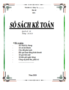 Tải về miễn phí 20+ mẫu file Excel in bìa sổ sách kế toán