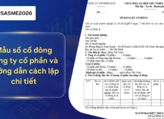 Mẫu sổ cổ đông công ty cổ phần mới nhất và hướng dẫn cách lập