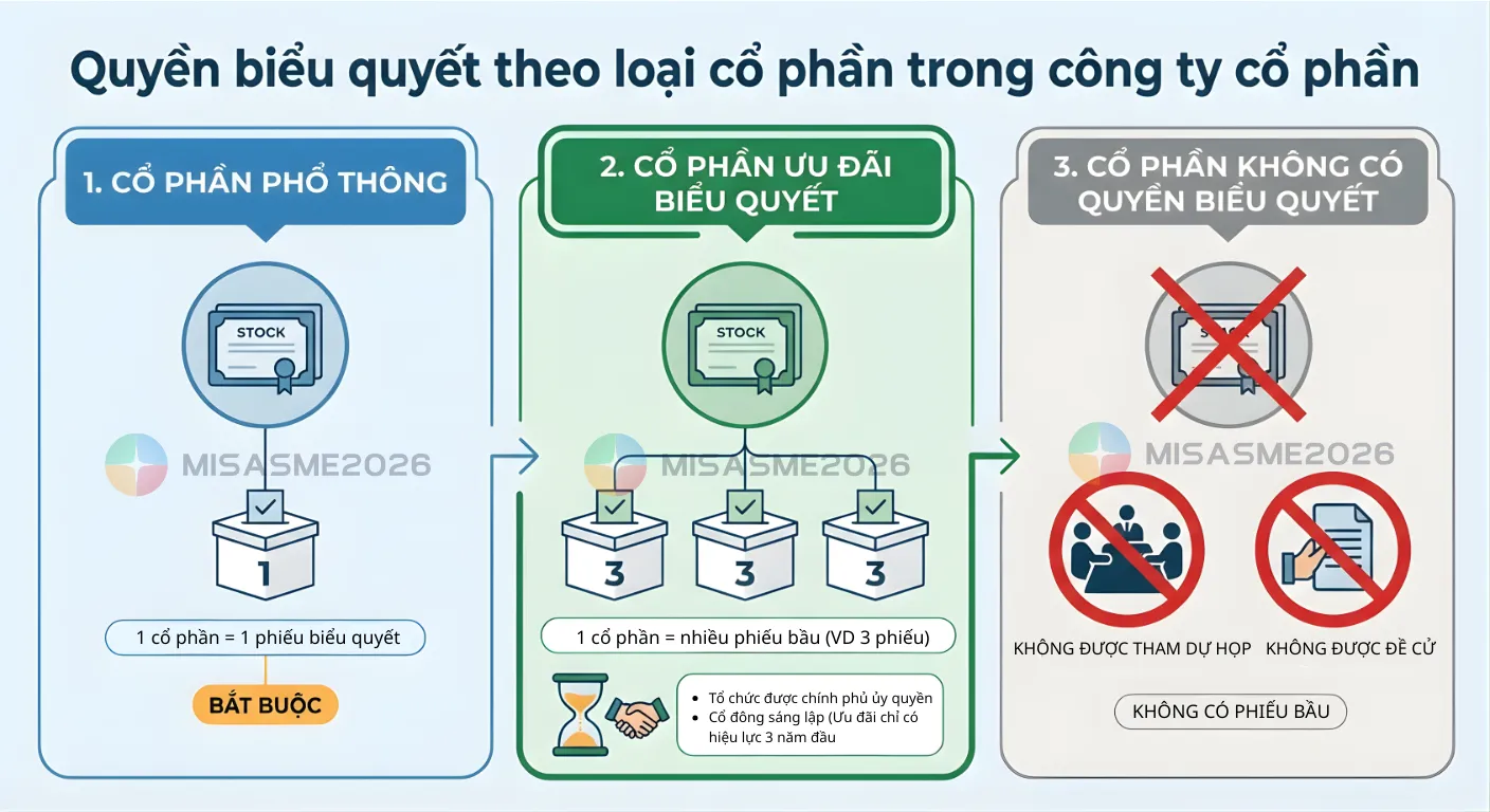 Nguyên tắc về quyền biểu quyết theo từng loại cổ phần