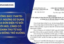 Thông báo 1748/TB-TCS7: Ngừng sử dụng hóa đơn điện tử đối với hộ kinh doanh, cá nhân kinh doanh có doanh thu từ 500 triệu đồng trở xuống