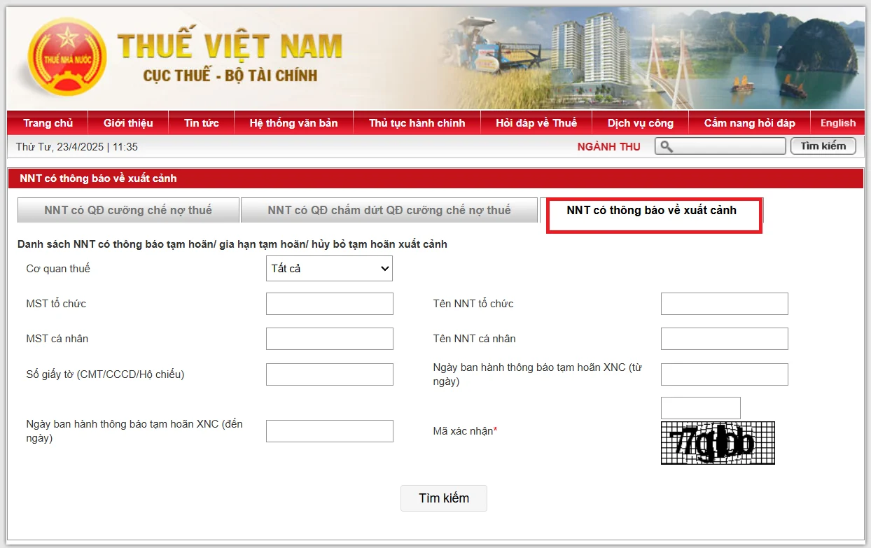 cách tra cứu nợ thuế thu nhập cá nhân