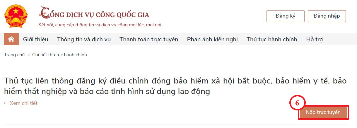 link nộp báo cáo tình hình sử dụng lao động