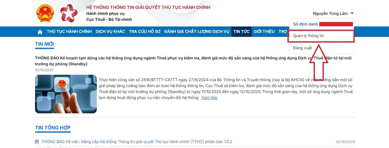 cách tra mã số thuế trên vneid