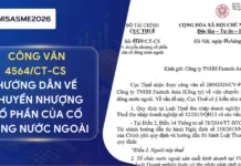 Công văn 4564/CT-CS hướng dẫn về chuyển nhượng cổ phần của cổ đông nước ngoài