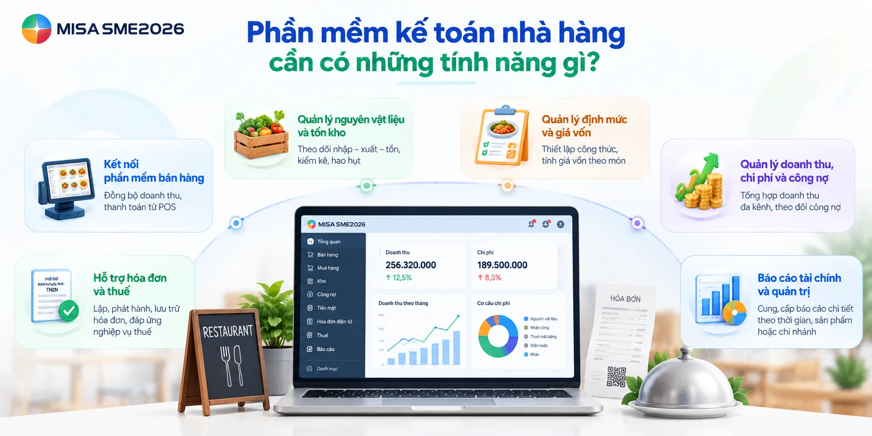 Tính năng cơ bản cần có trong phần mềm kế toán cho nhà hàng