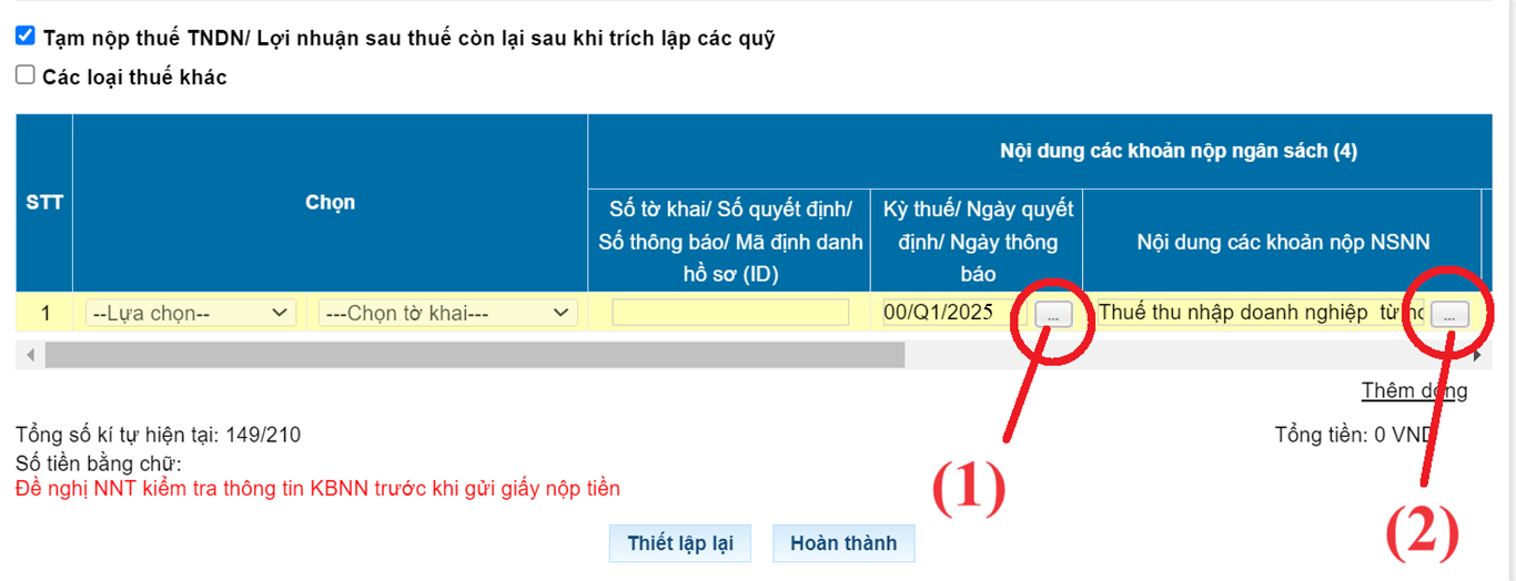 tạm nộp thuế tndn như thế nào