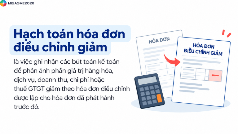 cách hạch toán hóa đơn điều chỉnh giảm