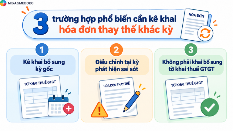 hóa đơn thay thế kê khai kỳ nào