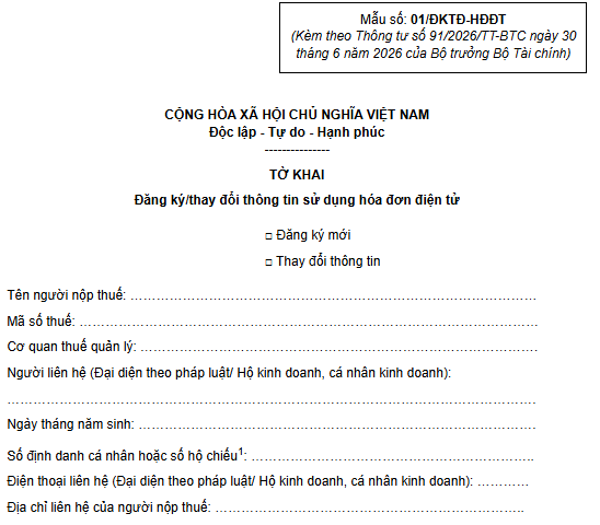thay đổi địa chỉ trên hóa đơn điện tử