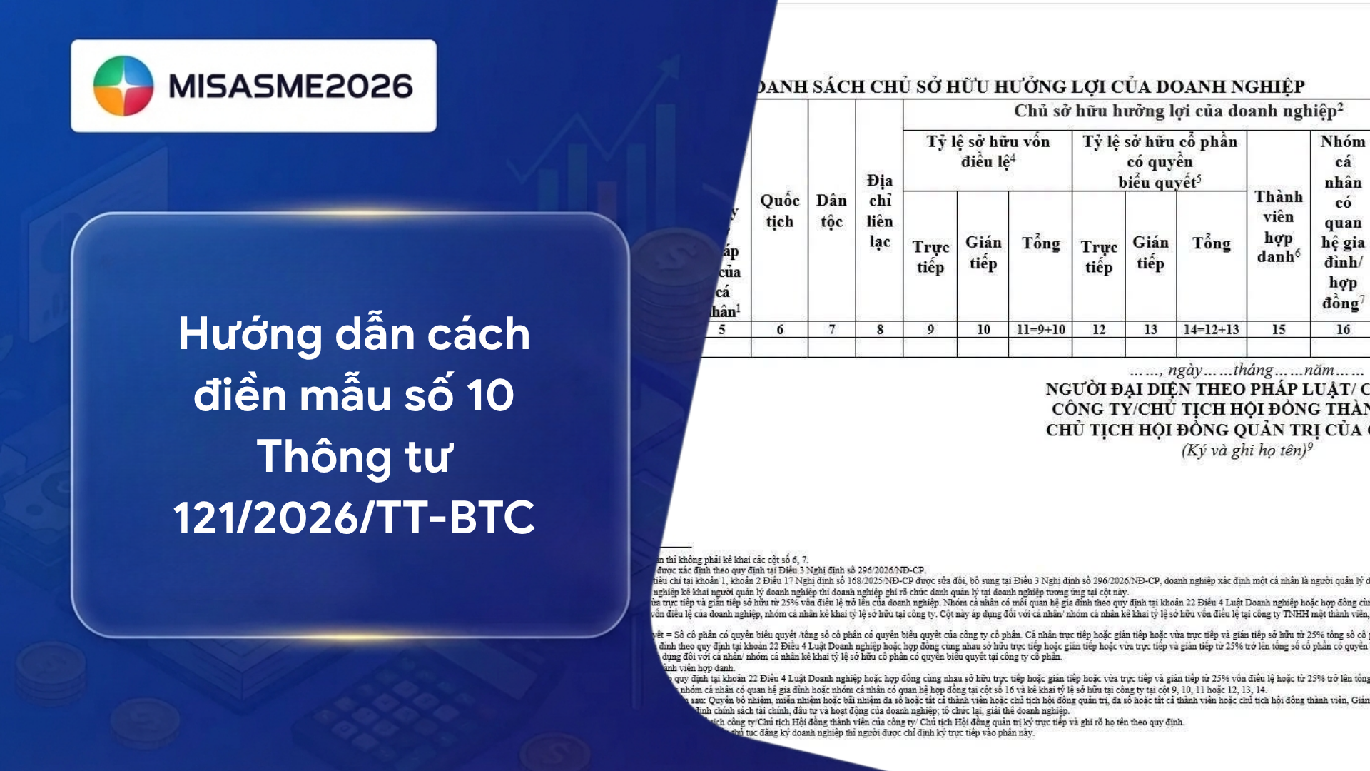 Hướng dẫn cách điền mẫu số 10 Thông tư 121/2026/TT-BTC